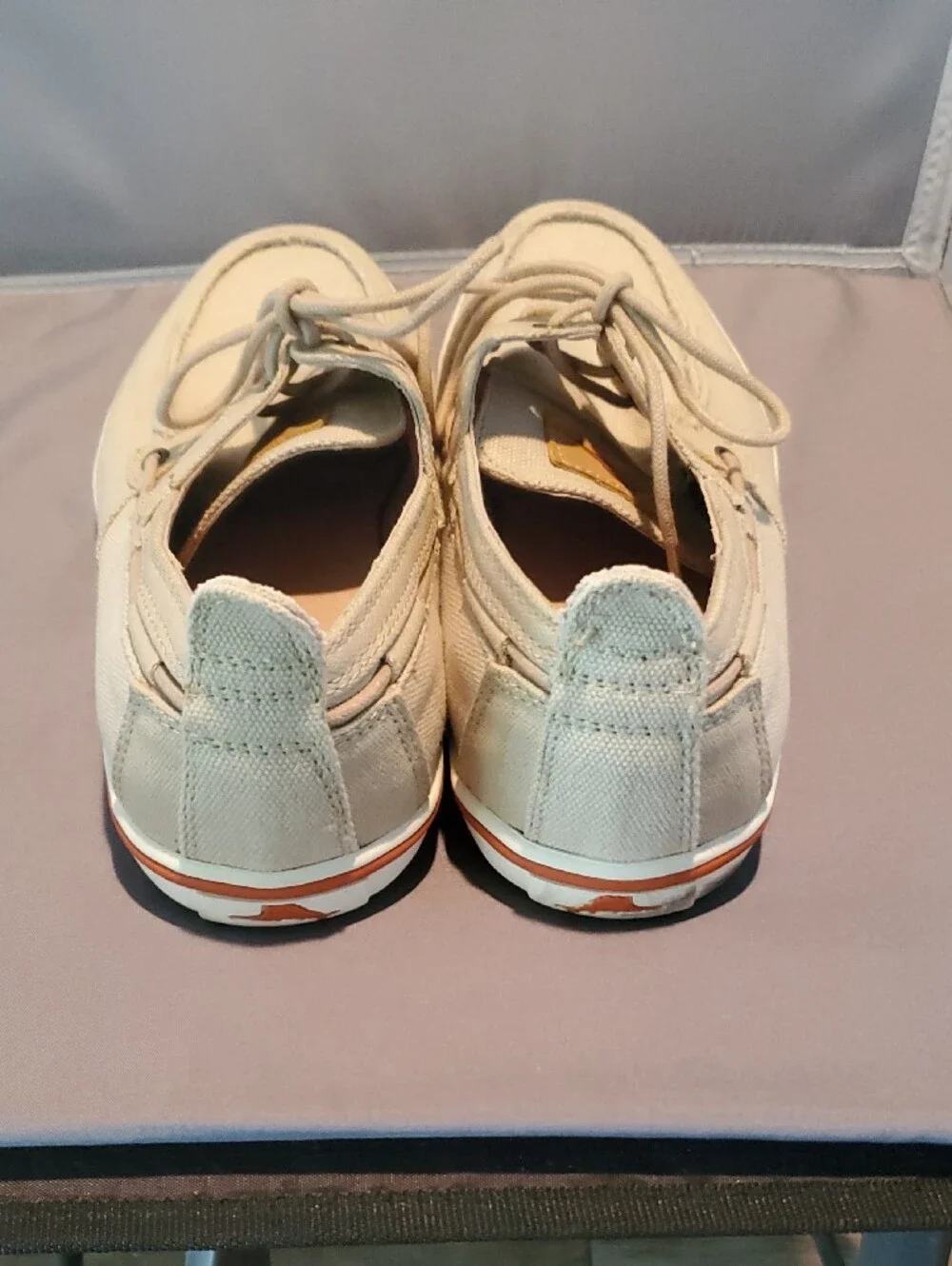 Tommy Bahama Men's Beige Canvas Boat Shoes Size 10